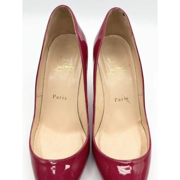 Christian Louboutin Red Patent Leather Pigalle 85 Pointed Toe Heels Sz EU 36.5 - Picture 6 of 15